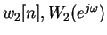 $w_2[n], W_2(e^{j\omega })$