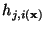 $ h_{j,i(\mathbf{x})}$