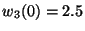 $\displaystyle w_3(0)=2.5$