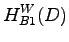 $\displaystyle H_{B1}^{W}(D)$