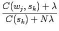 $\displaystyle \frac{C(w_j,s_k)+\lambda}{C(s_k)+N\lambda}$