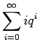 $\displaystyle \sum_{i=0}^\infty i q^i$