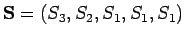 $ \mathbf S = (S_3, S_2, S_1, S_1, S_1)$