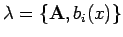 $ \lambda=\{ \mathbf A , b_i(x) \}$