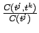 $ \frac{C(t^j,t^k)}{C(t^j)}$