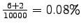 $ \frac{6+2}{10000}=0.08\%
$