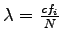 $ \lambda=\frac{cf_i}{N}$