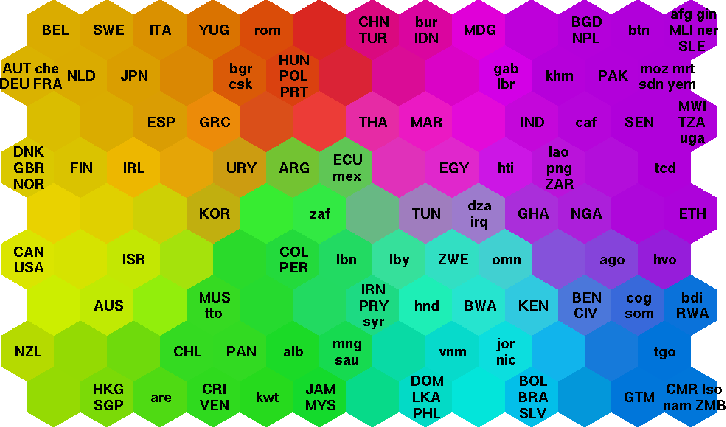 the world map in color. A map of the world where